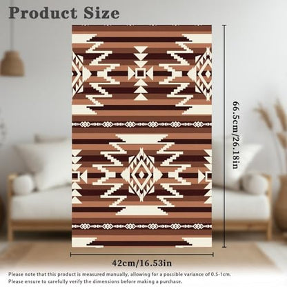 Brown Sofa Headrest Covers Recliner Headrest Protector Cover Aztec Wrinkle Resistant Recliner Couch Head Rest Covers Protector for Sofa Couch 2 Pcs - color: Brown Aztec