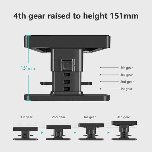 Adjustable Monitor Stand with 4 height options, Desk Shelf for Top of Desk Adjustable - color: Black