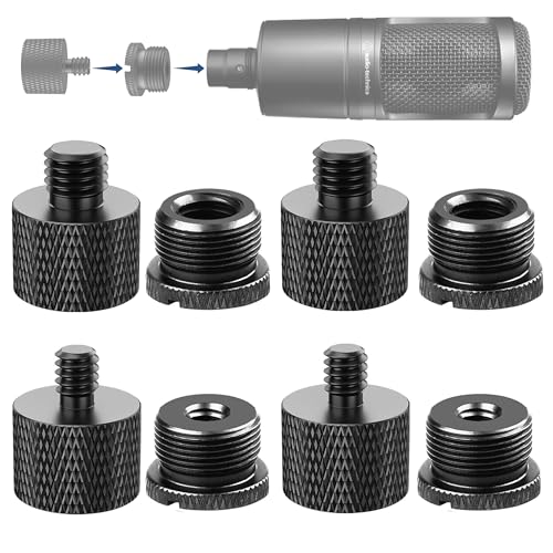 IXTECH Mic Stand Adapter Set 8 pieces Metal Microphone Stand Screw Thread Adapter 5/8 Female to 3/8 Male 3/8 Female to 5/8 Male 5/8 Female to 1/4 Male 1/4 Female to 5/8 Male Tripod Adapter ADP02A Blck - color: 9 ADAPTER