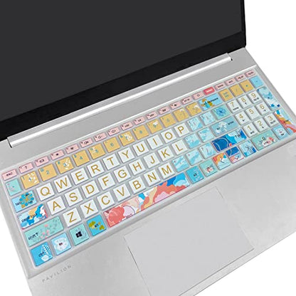 Keyboard Cover for 15.6 HP Laptop 15-fc 15-fd 15t-fd 15z-fc Series, HP Pavilion 15-eg 15t-eg 15-eh 15-er, 17z-ca 17-cn 17-cp 17z-cp Series, Litter Flowers - color: Litter Flowers