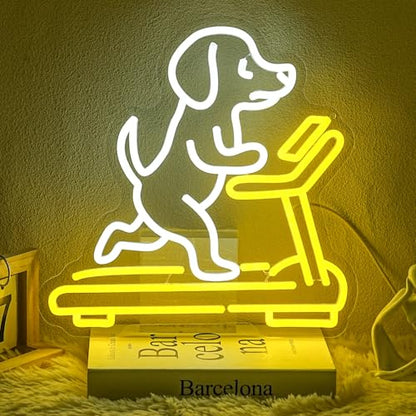 Dog On Treadmill Neon Signs Running Gym Dog LED Light Neon Gym Lights for Animal Shop Bedroom Pet Shop Business Wall Decor Fitness Gift - style: dog