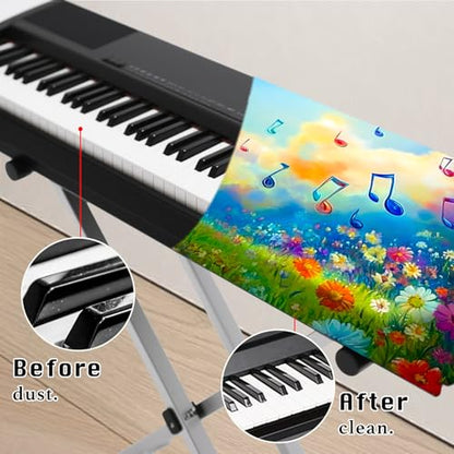 Nuxovilar Stretchy 88 Keys Keyboard Dust Cover, Elastic Milk Silk Piano Cover for Digital Electronic Piano - color: DE97870