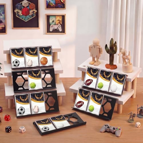 Yalikop 24 Pcs Trading Card Risers for Display Case Acrylic Modular Display Risers for Cardshow Vendor Sport Card Board Game (Large Honeycomb) - style: Large Honeycomb