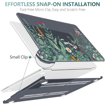 DONGKE Compatible with MacBook Neo 13 Inch Case 2026 A3404 A18 Pro chip & Touch ID, Plastic Hard Shell with Keyboard Cover, Screen Protector & Dust Plugs, Garden Floral - color: Garden Floral
