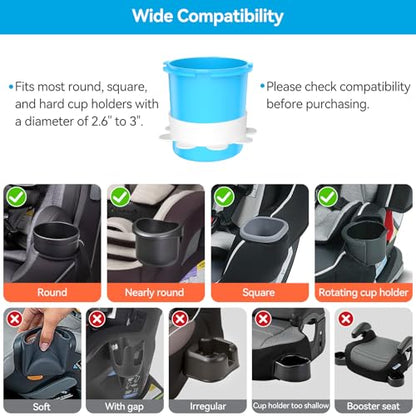 2 Pack Car Seat Cup Holder Snack Tray: Travel Tray for Kids Car Seat Food Tray for Kids Travel, Toddler Carseat Eating Plate Table, Kid Road Trip Table Essentials Accessories, Pink+Light Blue - color: Pink+Light Blue(2Pack)