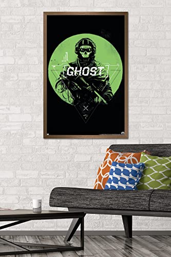 Trends International Call of Duty: Modern Warfare 2 - Ghost Emblem Wall Poster, 22.375" x 34", Bronze Framed Version - color: Bronze Framed Version, size: 34"L x 22.4"W