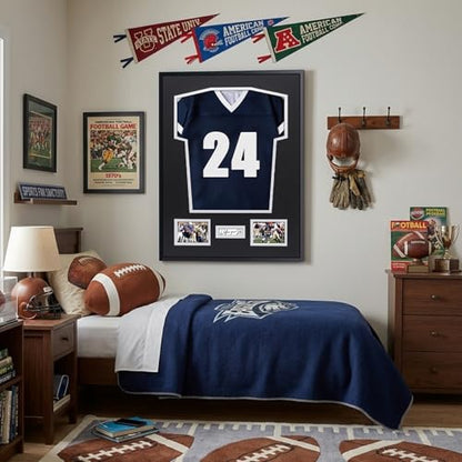 Aluminum Jersey Display Frame Case Large Shadow Box Jersey Frame with Photo Slots 98% UV Protection Clear Acrylic for Football, Hockey, Basketball, Baseball Shirt Ideal Gift for Sports Fans - color: Jersey Frame 11