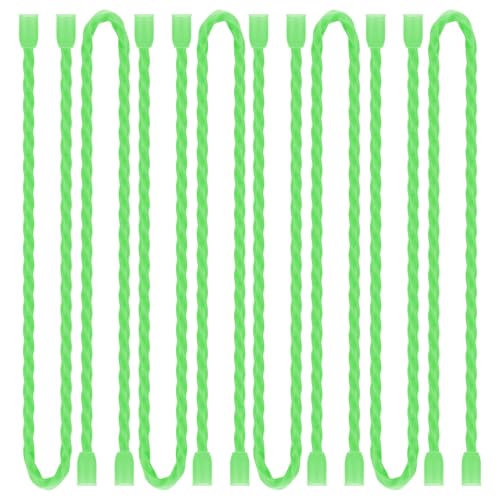 8Pcs 12-inch Silicone Cable Ties Reusable Steel-Core Silicone Twist Colorful Cable Tie Straps for Bundling and Organizing, Bendable Holder Strap for Indoor and Out All Purpose, Bright Green - color: Bright Green, size: 12 Inch