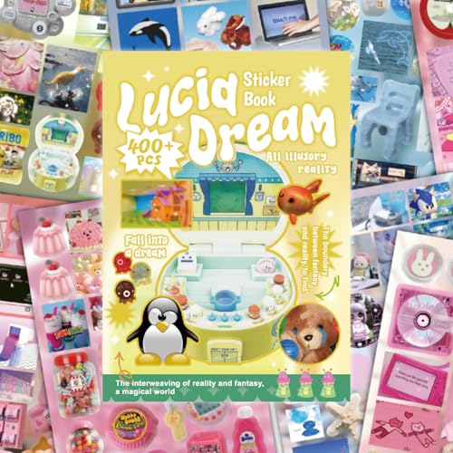 Dream Core Sticker Book, 400+ Vintage Aesthetic Designs | For journals, planners, scrap albums, collage boards, cards, laptops, gifts, DIY decor, Valentine projects - color: Yellow Dream Core