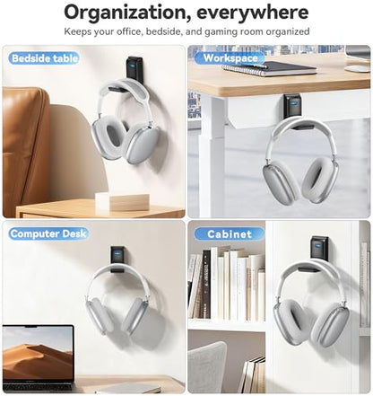 Headphone Stand Wall Mount, Gaming Headset Wall Shelf & Desk Holder, Hook Hanger, for Office / PS5/ XBOX/ PS4 Headset, Must Have Video Game Accessories, Essentials & Gift for Boys & Girls- 1 Pack