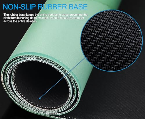 Large Gaming Mouse Pad, Waterproof Mousepad with Stitched Edges, Non-Slip Rubber Base, XXL Computer Long Keyboard Mouse Mat for Gamer, Office & Home, 31.5" x 15.7", Marble Green - color: Marble Green, size: 31.5" x 15.7"