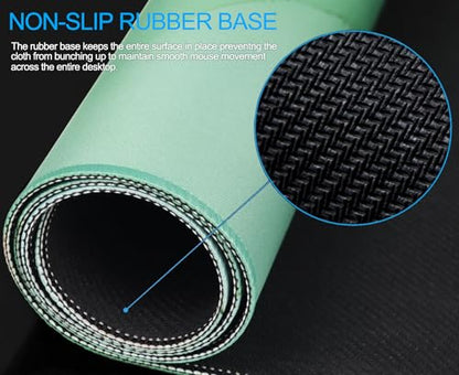 Large Gaming Mouse Pad, Waterproof Mousepad with Stitched Edges, Non-Slip Rubber Base, XXL Computer Long Keyboard Mouse Mat for Gamer, Office & Home, 31.5" x 15.7", Marble Green - color: Marble Green, size: 31.5" x 15.7"