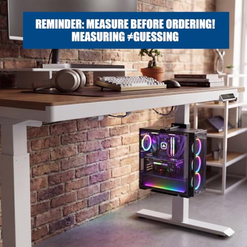 Relaxweex Under Desk PC Mount for Standing Desk Fits 65×45mm, 75×45mm, 80×50mm Leg PC Under Desks Mount 50lb Computer Holder Under Table Adjustable Computer Holders Clamp on Leg Holder & Non Slip Pad - size: 65×45mm,75×45mm,80×50mm