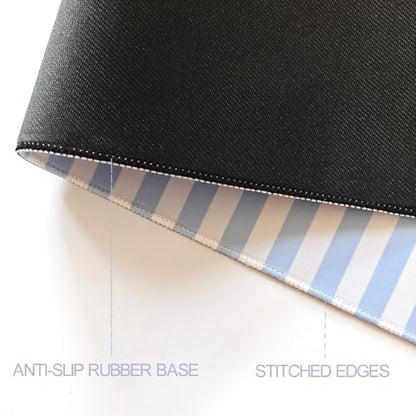 Blue Striped Desk Mat Cute Pastel XXL Large Gaming Mouse Pad Desk Pad Kawaii Aesthetic Home Office Decor Cozy Keyboard Laptop Computer Mat - color: A1- Blue