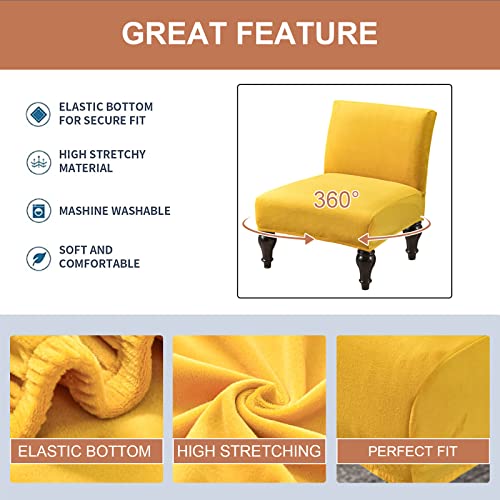Eco-Ancheng Armless Chair Slipcover Removable Armless Accent Chairs Covers Washable Armless Slipper Chair Slipcover Printed Armless Chair Furniture Protector Covers for Living Dining Room Hotel - color: A21