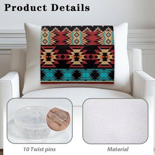 Aztec Sofa Headrest Covers Recliner Headrest Protector Cover Easy to Install Couch Head Rest Covers Pet Scratch Resistant Sofa Head Protector 2 Pcs - color: Aztec Style