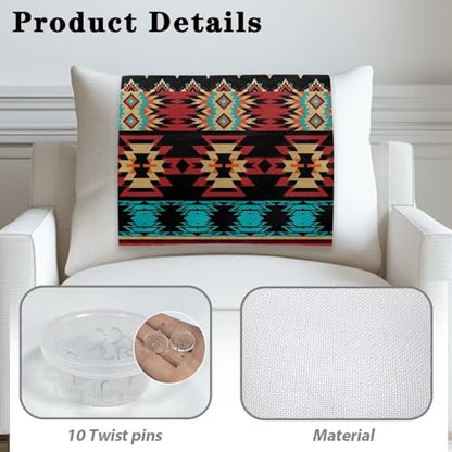Aztec Sofa Headrest Covers Recliner Headrest Protector Cover Easy to Install Couch Head Rest Covers Pet Scratch Resistant Sofa Head Protector 2 Pcs - color: Aztec Style