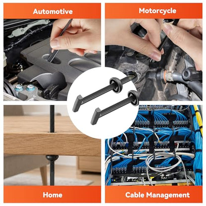 Nylon Universal Cable Tie Buckle,Patented Design V-Shaped Heavy Duty Zip Ties Clips,100 LBS with Pin & Button Fixion Tools,Automotive Plastic Rivet Mudguard Fasteners for Cars Daily Repair （120 Pack ）