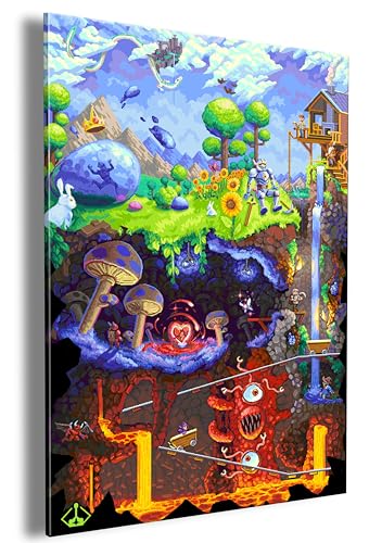 Journey Down - Terraria Acrylic UV Printed Acrylic Wall Art 16in x 24in - color: Journey Down, size: 24"L x 16"W