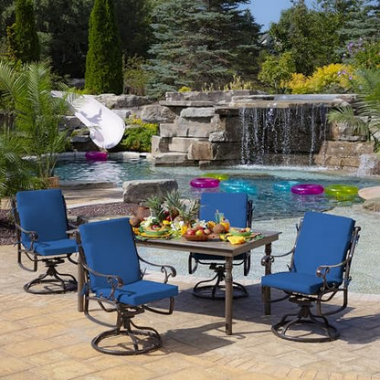 Arden Outdoor Midback Chair Cushion, 18 x 16.5, Rain-Proof, Fade Resistant Cobalt Blue Texture - color: Cobalt Blue Texture