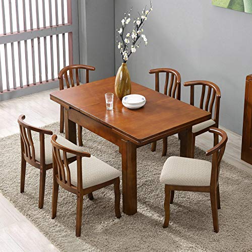 Genina Seat Covers for Dining Room Chair Seat Slipcovers Kitchen Chair Covers (Beige, 6 Pcs) - color: Beige, size: 6 PCS