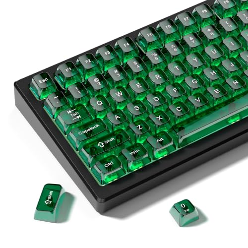dagaladoo Clear keycaps,Transparent Keyboard keycaps,Jelly Key caps Set,Shine Through keycap，MDA Profile Keyboard caps for Mx Switches Mechanical Keyboard(Dark Green) - color: Dark Green