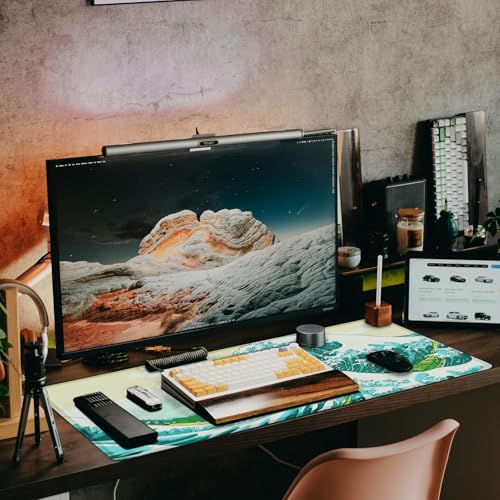 Large Extended Gaming Mouse Pad, 31.5" x15.7" Large Mat with Superior Micro-Weave Cloth, Water Resist Keyboard Mousepad with Non-Slip Base, Laptop Pad for Office Home Gaming, Waves - color: Waves, size: 31.5" x 15.7"