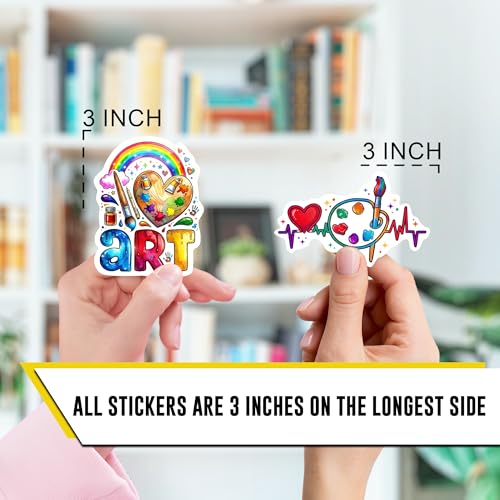 Art Stickers 12pcs for Students Artists, Waterproof Artist Stickers, Art Theme Stickers for Laptop Water Bottle - color: Art