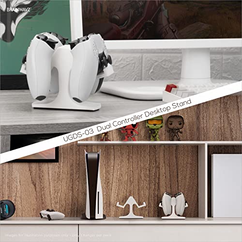 Dual Game Controller Desktop Holder Stand - Universal Design for Xbox ONE, PS5, PS4, PC, Steelseries, Steam & More, Reduce Clutter UGDS-03 (White) - color: UGDS-03 White