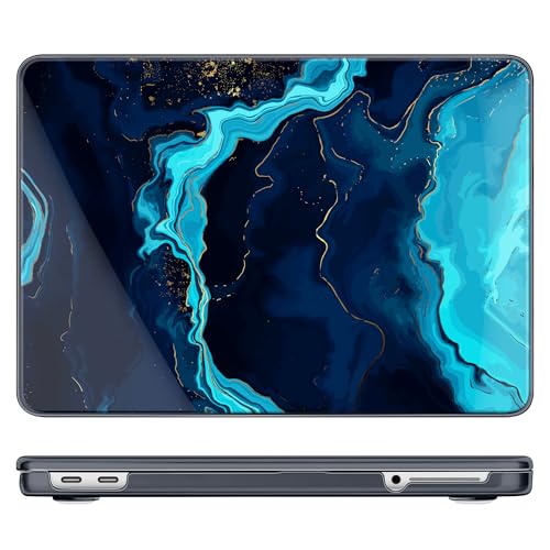 DONGKE Compatible with MacBook Neo 13 Inch Case 2026 A3404 A18 Pro chip & Touch ID, Plastic Hard Shell with Keyboard Cover, Screen Protector & Dust Plugs, Blue Marble - color: Blue Marble