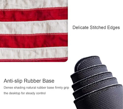 Old Baseball with USA American Flag Desk Pad Mouse Pad,Large Gaming Mouse Mat with Stitched Edges,Non-Slip Waterproof Rubber Base Mous Mat for Office Computer Keyboard Laptop Home(31.5X11.8 in) - color: Old Baseball With Usa American Flag