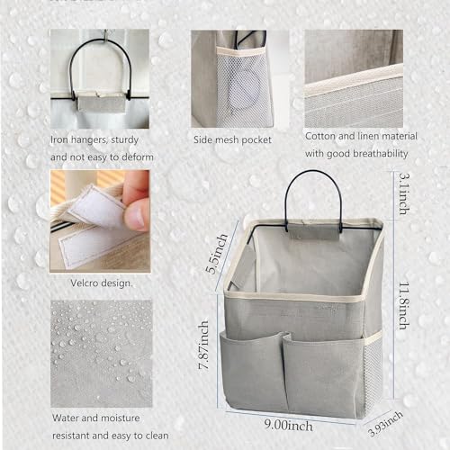 Wall Hanging Storage Bag,Wall Hanging Organizer bags with Pockets, Wall organizer Storage for Dormitory Bathroom Bedroom Kitchen (Grey1) - color: Grey