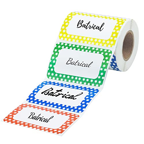 3.5"x2.25" Colorful Name Tags 400pc 5 Colors Name Tag Stickers for Office, School, Classroom, Kitchen, Refrigerator