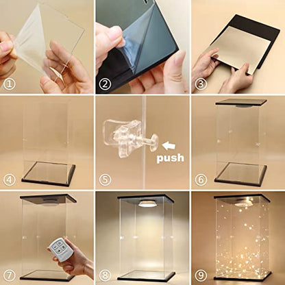 NONEMEY Clear Acrylic Display Case with Remote Control Light for 1000% Bearbrick, Dustproof Model Showcase Organizer Box, Display Case for Collectibles Bearbrick (15.7×12×30inch,40×30×76cm) - size: 15.7×12×30 inch, 40×30×76 cm