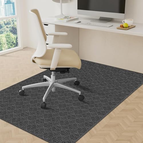 KMAT Office Chair Mat, 36x48in Heavy Duty Hardwood/Tile Floor Protector, Floor Mat Computer Desk Mat for Rolling Chairs, Work, Study, Office, Black - color: Black, size: 36"x48"