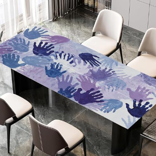 Colorful Handprint Art Desk Sticker, Abstract Painting Desktop Decor, Waterproof Table Surface Protector for Kids Playroom, 39.37x23.62 Inch - color: Colorful225