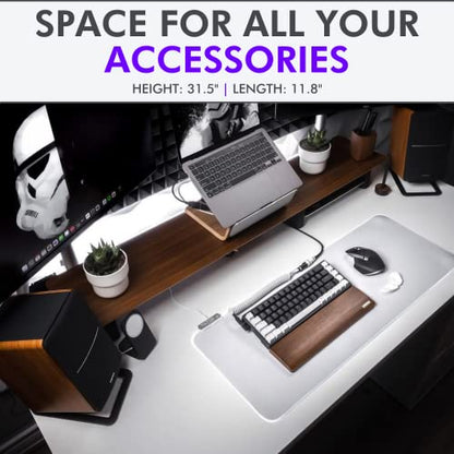 Tilted Nation Bone White Gaming Mouse Pad RGB - Large LED Mousepad - LED Desk mat with 8 Adjustable Light Modes - Non Slip Rubber Base, Easy to Clean Water Proof Surface Mat for Keyboard and Mouse - color: White