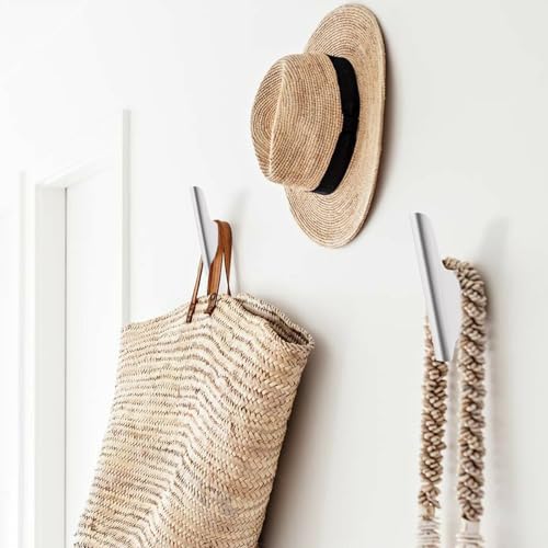 Wood Wall Hooks 4 Pack Coat Hooks Wall Mount White Wooden Hooks for Hanging Hat, Bag, Backpack, Rustic Coat Hooks for Wall, Wood Towel Hooks for Bathrooms and Entryway Hooks (White) - color: White