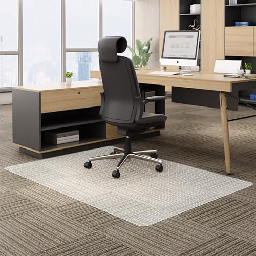 Office Chair Mat for Carpet, 72" x 46" Low Pile Carpet Protector Mat for Office Chair, Under Desk Office Mats for Rolling Chairs, Easy Glide, Rectangle - color: Flat-pile Carpets, size: 46'' x 72'' Rectangle