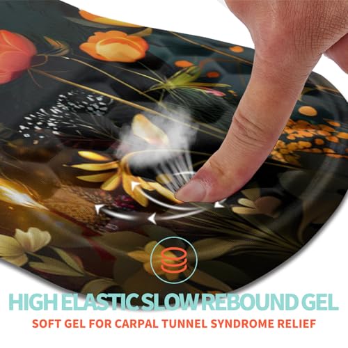Ergonomic Mouse Pad Wrist Support with Memory Foam Massage Bulge, Carpal Tunnel Pain Relief Mousepad Wrist Rest for Mouse(12x8 inch, Midnight Forest) - color: Kg040-midnight Forest