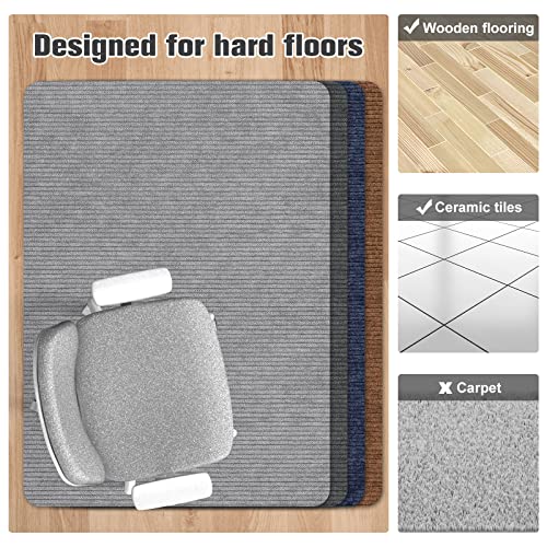 Placoot Desk Chair Mat for Hardwood Floor & Tile 55"x35" Office Chair Mat for Rolling Chairs Large Anti-Slip-Recyclable Material Computer Rug for Office - color: Rectangle Corduroy Lightgrey, size: 55"x35"