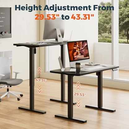 One-Piece Standing Desk 47 x 24 Inches, Small Adjustable Height Desk， Electric Sit Stand Desks Home Office Computer Workstation, Black - color: Black, size: 4724