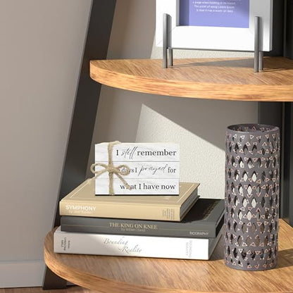 Mini Decorative Books For Home Decor, Small Coffee Table Faux Wood Book Stack Decor, I Still Remember Modern Stacked Decoration, Stacked Display For Shelf Mantel Nightstand, Three Pieces -A(01) - style: Rustic