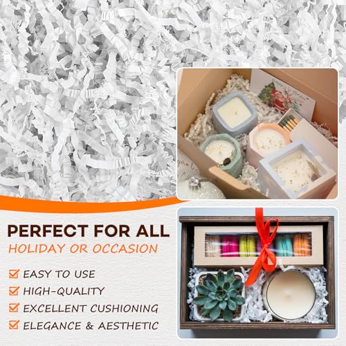 RowinsyDD 2LB White Crinkle Paper Filler, Cut Shredded Paper for Gift Baskets Packaging Wrapping Cushion Stuffing Box Confetti Filler for Easter Christmas Wedding Birthday Bridesmaid - color: White, size: 2LB