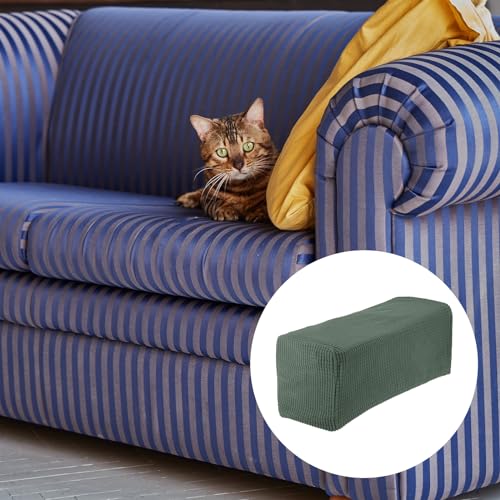 uxcell 2pcs Stretch Armrest Covers for Chairs/Sofas, Couch Arm Covers with Twist Pin, Furniture Protector Slipcovers Green - color: Green
