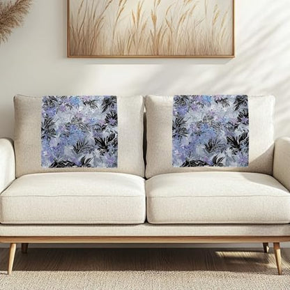 Blue Flower Leaf Print Recliner Headrest Protectors, Anti-Wear Sofa Headrest Protective Cover for Furniture Slipcovers Headrest Cover for Sofa Furniture Chair Theater Seat - color: Blue Flower Leaf