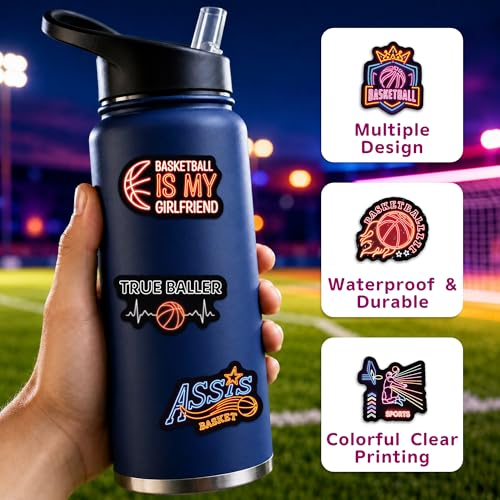 DETICKERS Neon Soccer Stickers for Soccer Fans Boys Water Bottles 50 PCS Waterproof Vinyl Sports Stickers Team Gifts - style: Neon Football