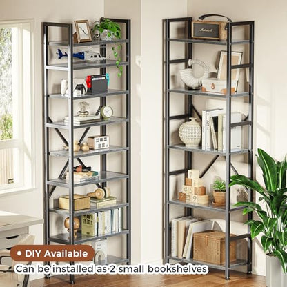 SUPERJARE Triple Bookshelf, Bookcase with 14 Open Display Shelves, Wide Book Shelf Book Case for Home & Office, 5 Tier, Grey - color: Grey, size: 5 Tier