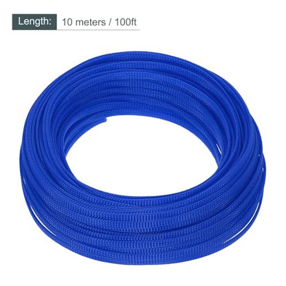 uxcell Expandable Sleeving, 1/4-inch 100ft Cable Sleeve, Blue - color: Blue, size: 1/4" x 100 Ft