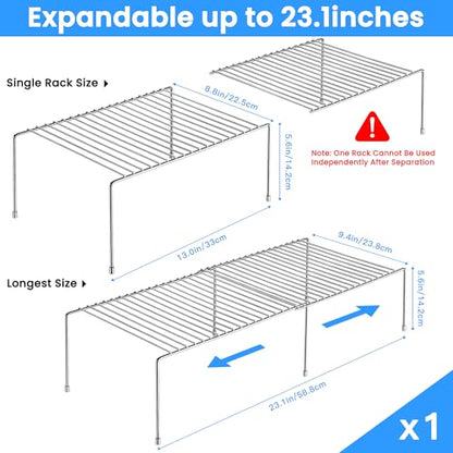 Tomorotec Space-Saving Stainless Steel Storage Rack, 12.8-22.8 in, Silver, Easy to Install, Versatile Design - color: Silver-1Pcs